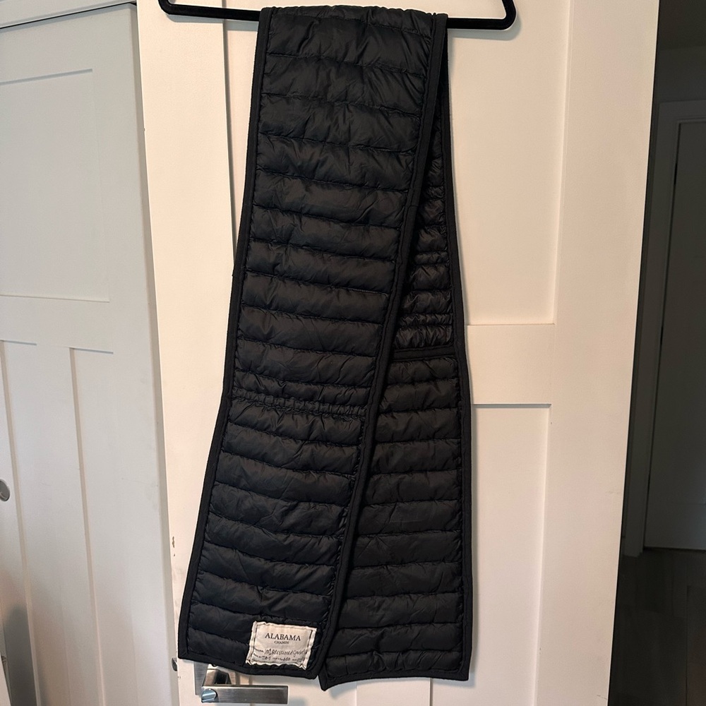 Recycled Down Black Quilted Scarf